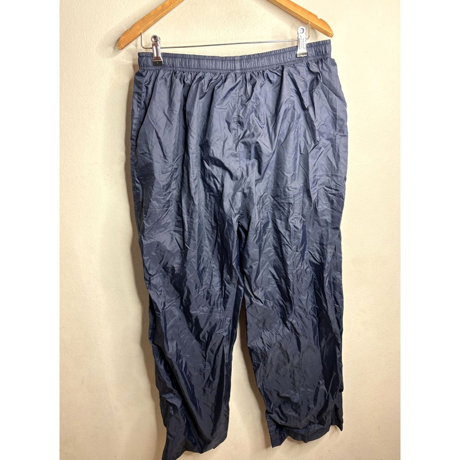 Nike Nike Pants Mens XL Blue Nylon Track Lined Elastic Waist Zip Pockets Warm Up Size US 36 / EU 52 - 4 Thumbnail