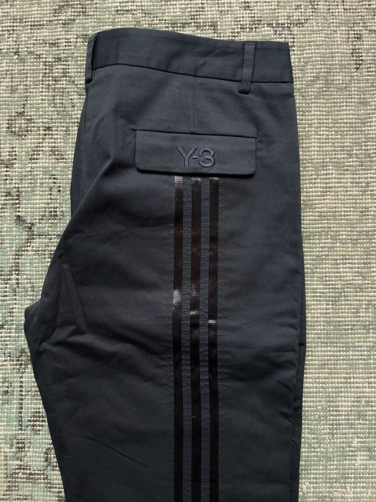 Y-3 Adidas Y-3 Navy Trouser With Three Stripes On The Back Size US 33 - 1 Thumbnail