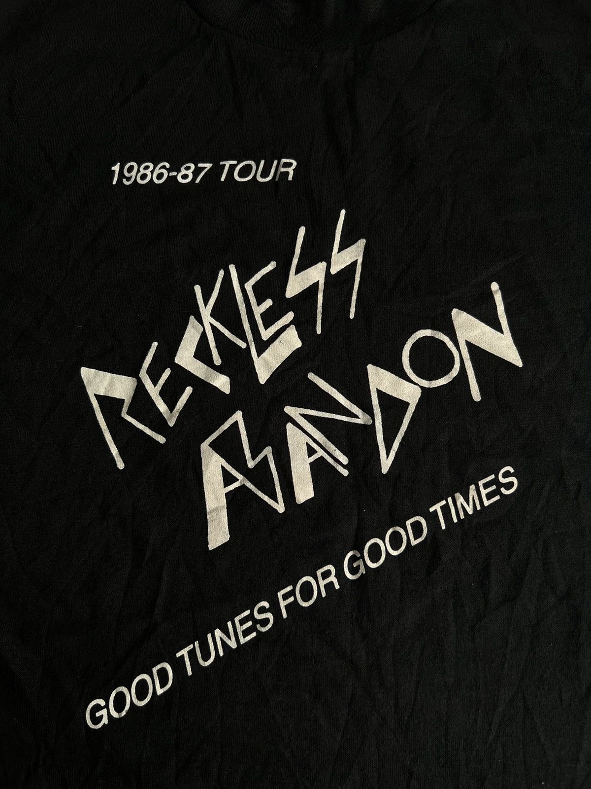 Vintage Vintage 1986-87 RECKLESS ABANDON Punk Band Tour Shirt Size US M / EU 48-50 / 2 - 4 Thumbnail