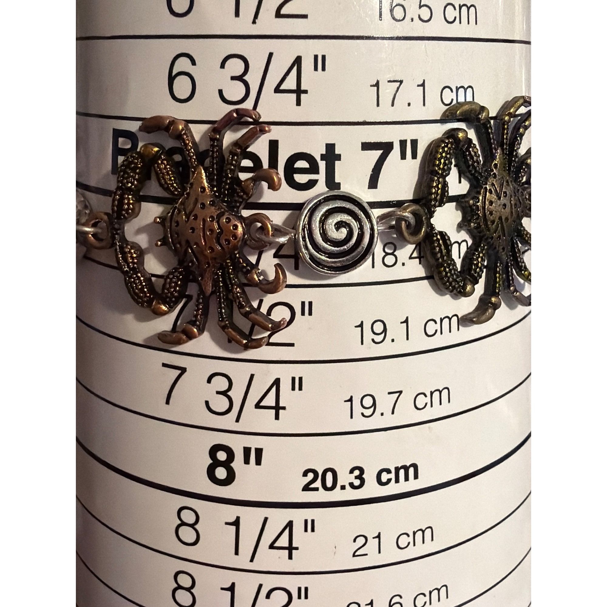 Other Bronze Antique Gold Silver Tone Crab Bracelet 7" Beach Vacat Size ONE SIZE - 4 Thumbnail