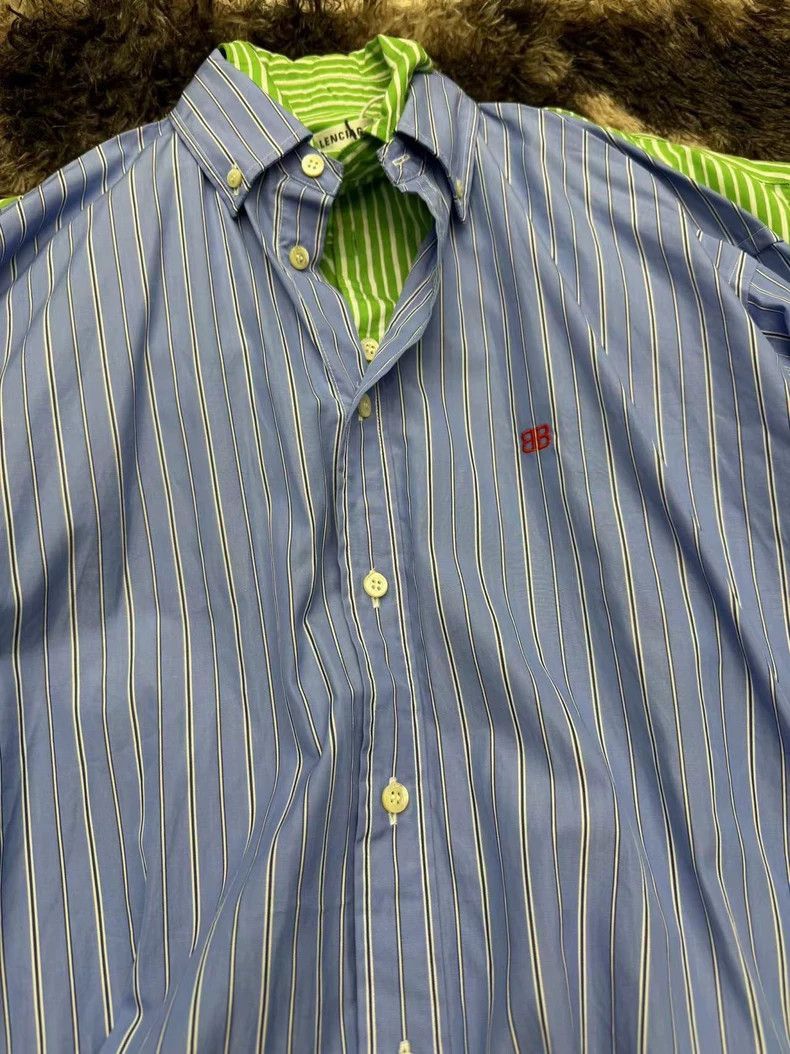 Balenciaga Balenciaga Runway Blue Green Layered Shirt Size US S / EU 44-46 / 1 - 2 Thumbnail