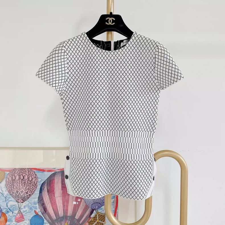 Dior Dior Black and white diamond-shaped plaid short sleeves Size XS / US 0-2 / IT 36-38 - 1 Thumbnail