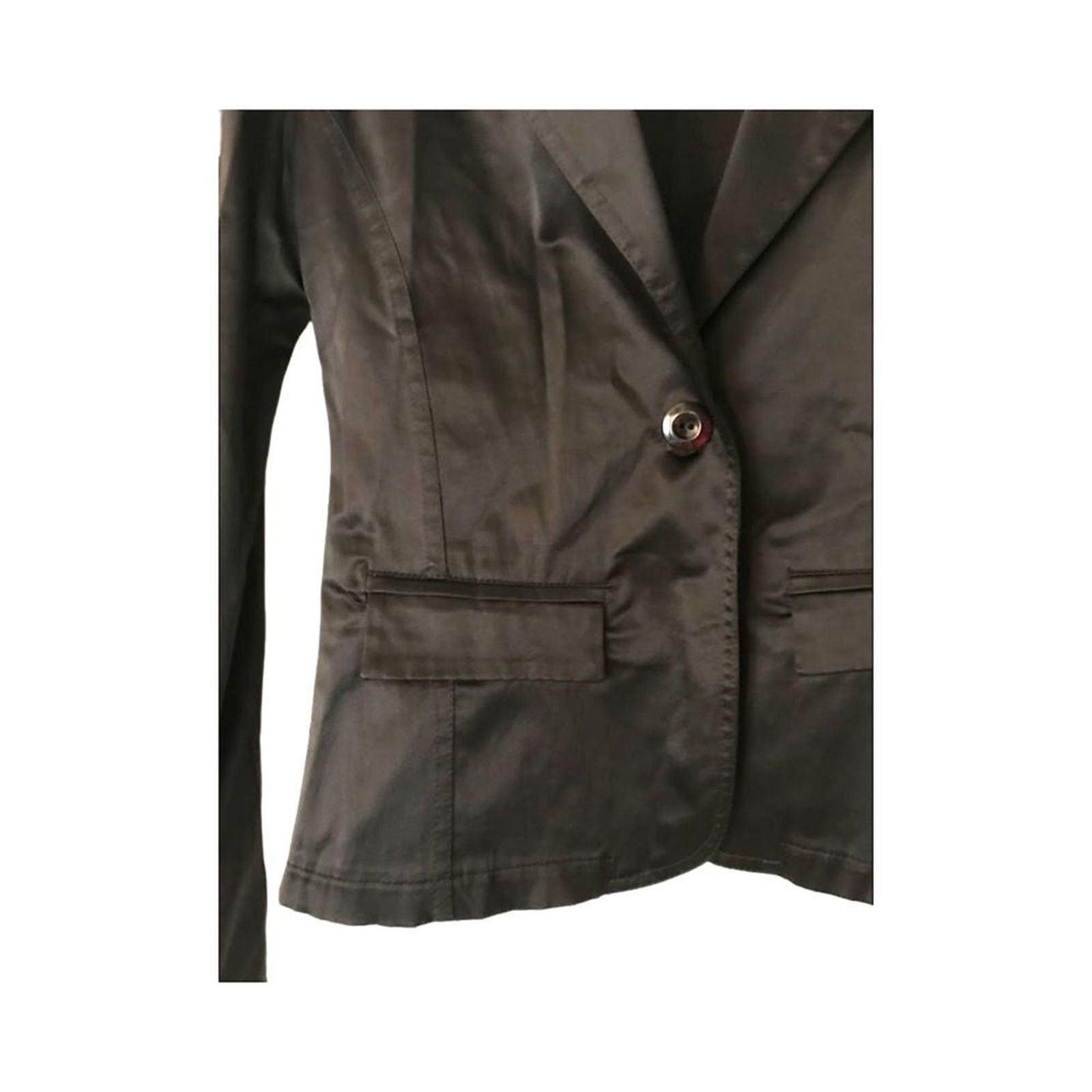 The Unbranded Brand Si Ela Women`s Blazer Jacket Tuxedo Suit Black Satin Long S Size S / US 4 / IT 40 - 5 Thumbnail