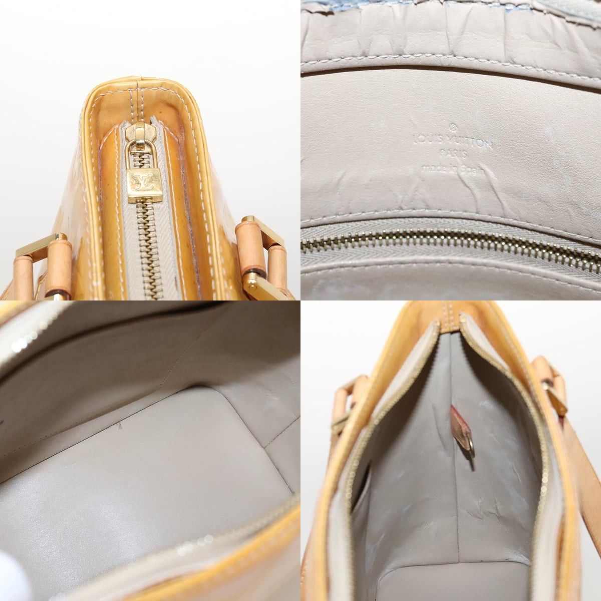 Louis Vuitton LOUIS VUITTON Monogram Vernis Houston Hand Bag Beige M91004 Size ONE SIZE - 11 Thumbnail