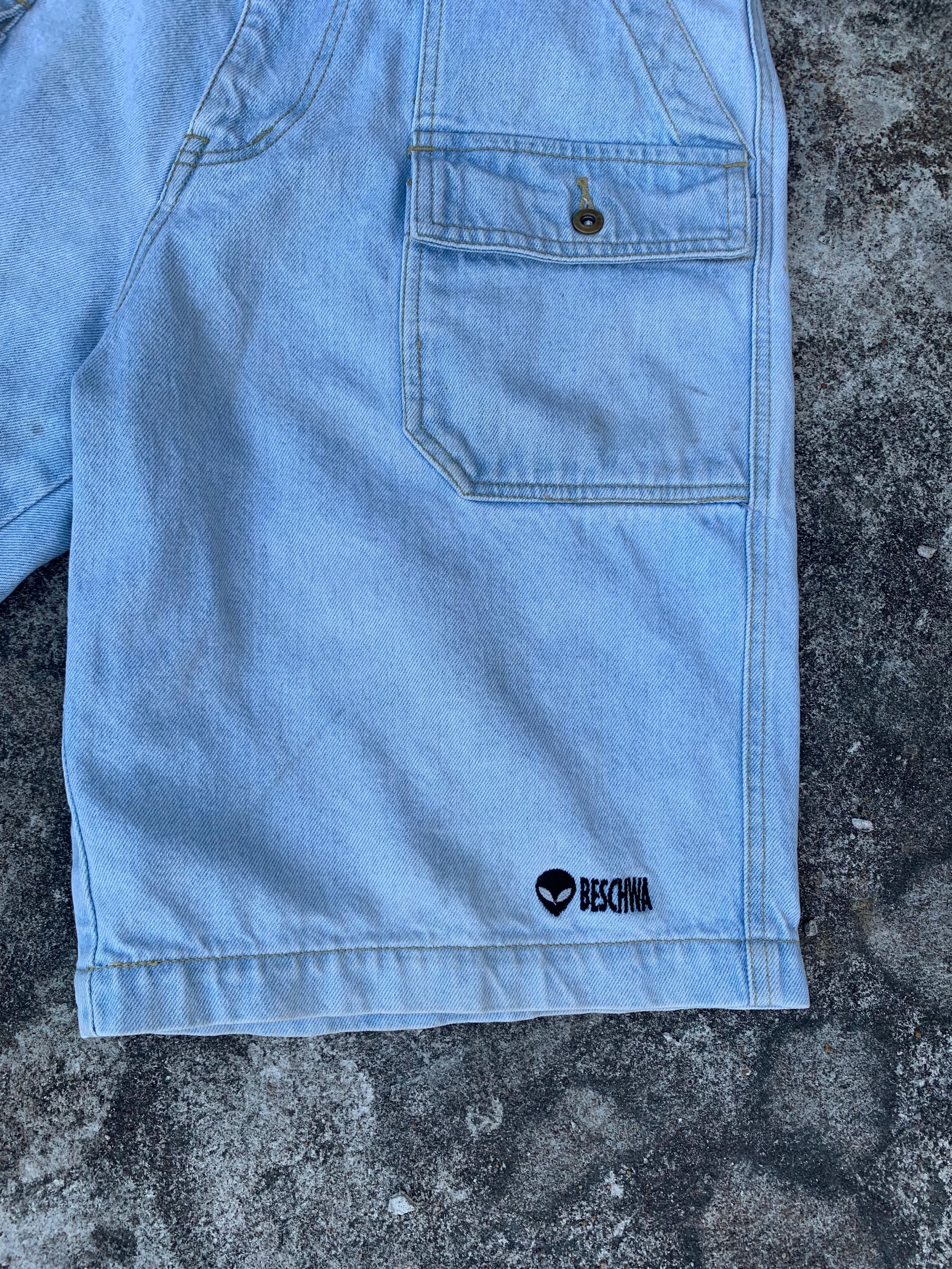 Alien Workshop × Vintage VTG 00s Beschwa Baggy denim shorts pants Size US 32 / EU 48 - 3 Thumbnail