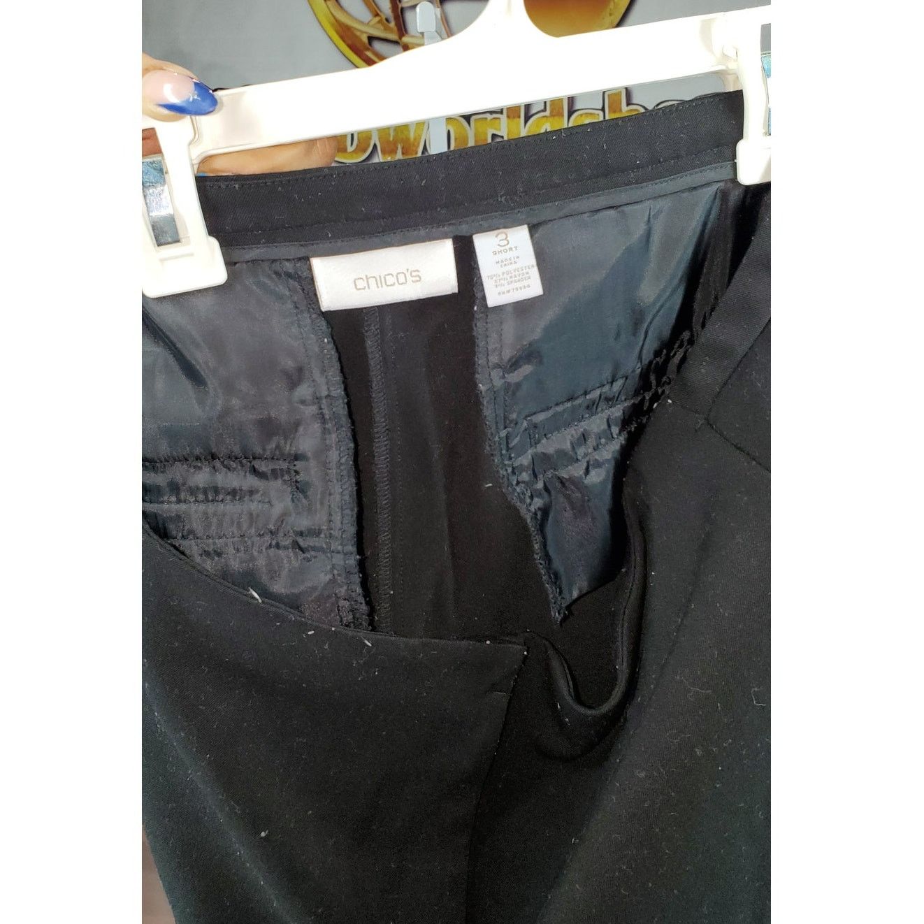 Chicos Chico’s Black Dress Pants Ankle Length Size 3 Short Size 38" / US 16 / IT 52 - 3 Thumbnail