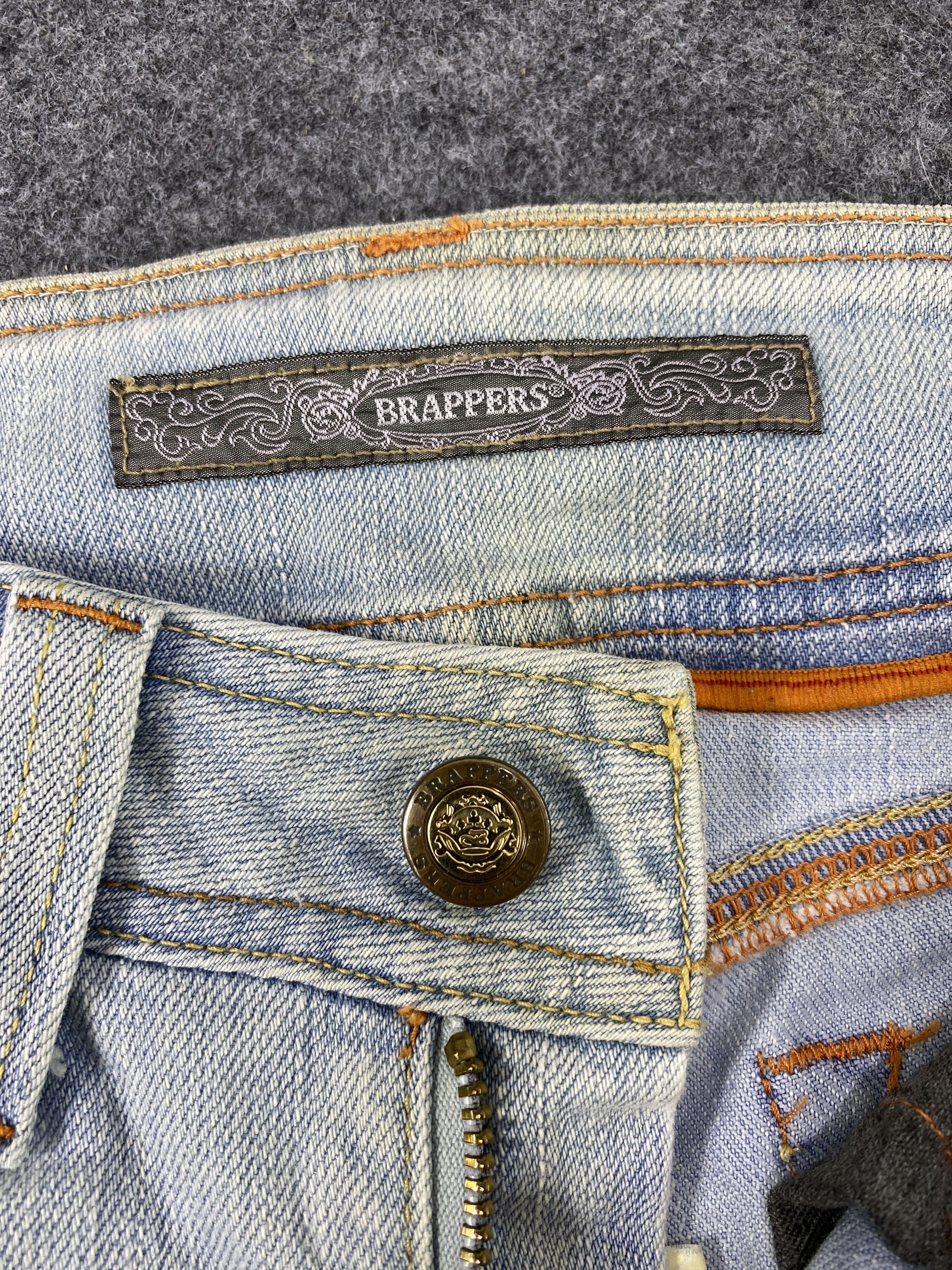 Japanese Brand Brappers Flare Blue Wash Jeans - J1049 Size 26" / US 2 / IT 38 - 9 Thumbnail