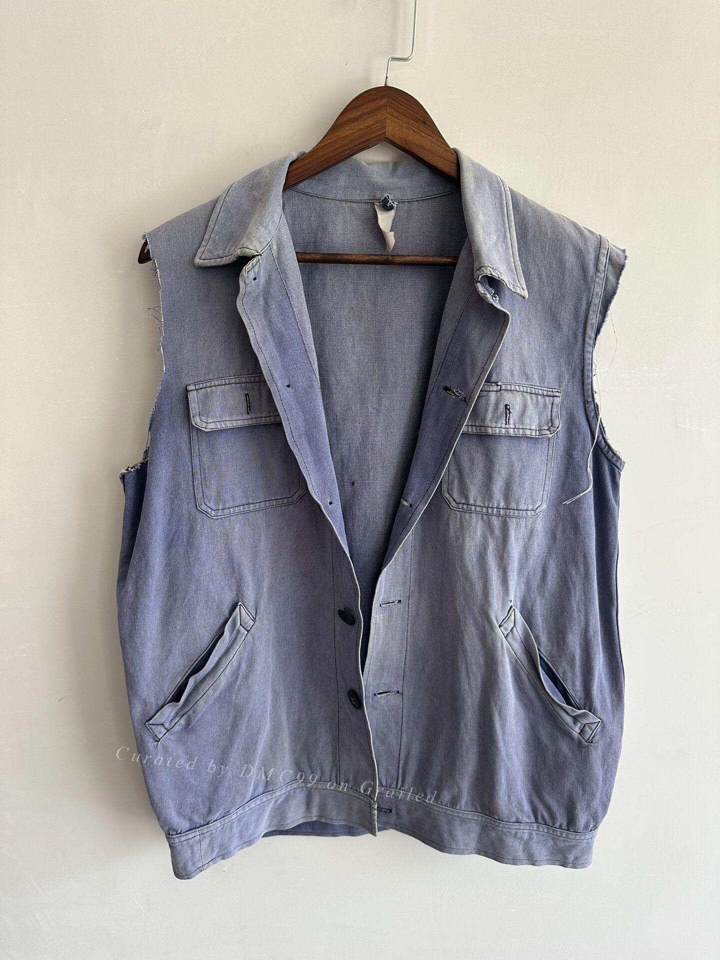 Vintage Vintage French Sun Fade 2 Pockets Work Jacket Size US M / EU 48-50 / 2 - 1 Thumbnail