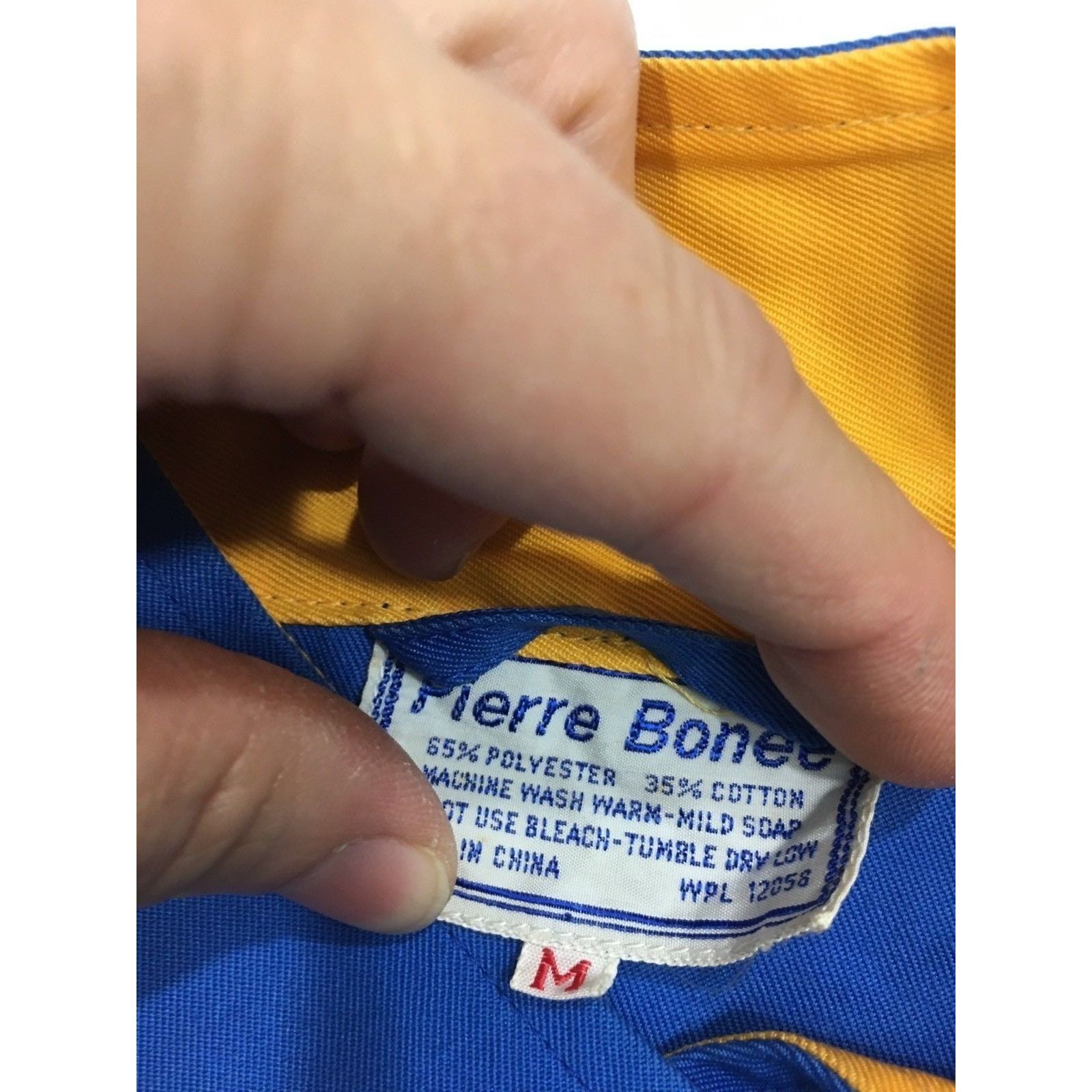 Other 2 pc Vtg Pierre Bonee Blue Gabardine Yellow Track Suit Size US M / EU 48-50 / 2 - 2 Thumbnail