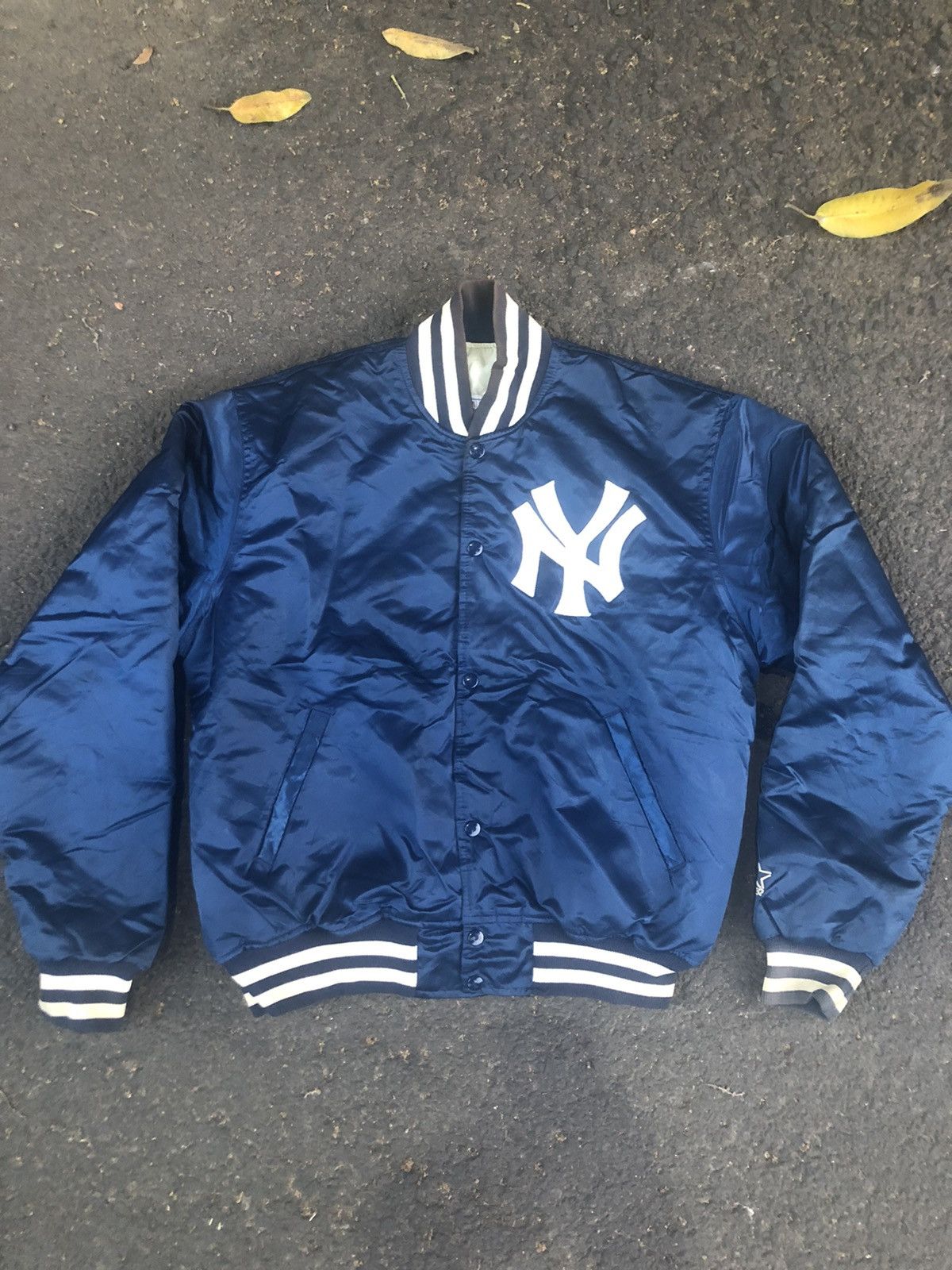 image of Starter x Vintage Yankees Varsity in Blue, Men's (Size Large)