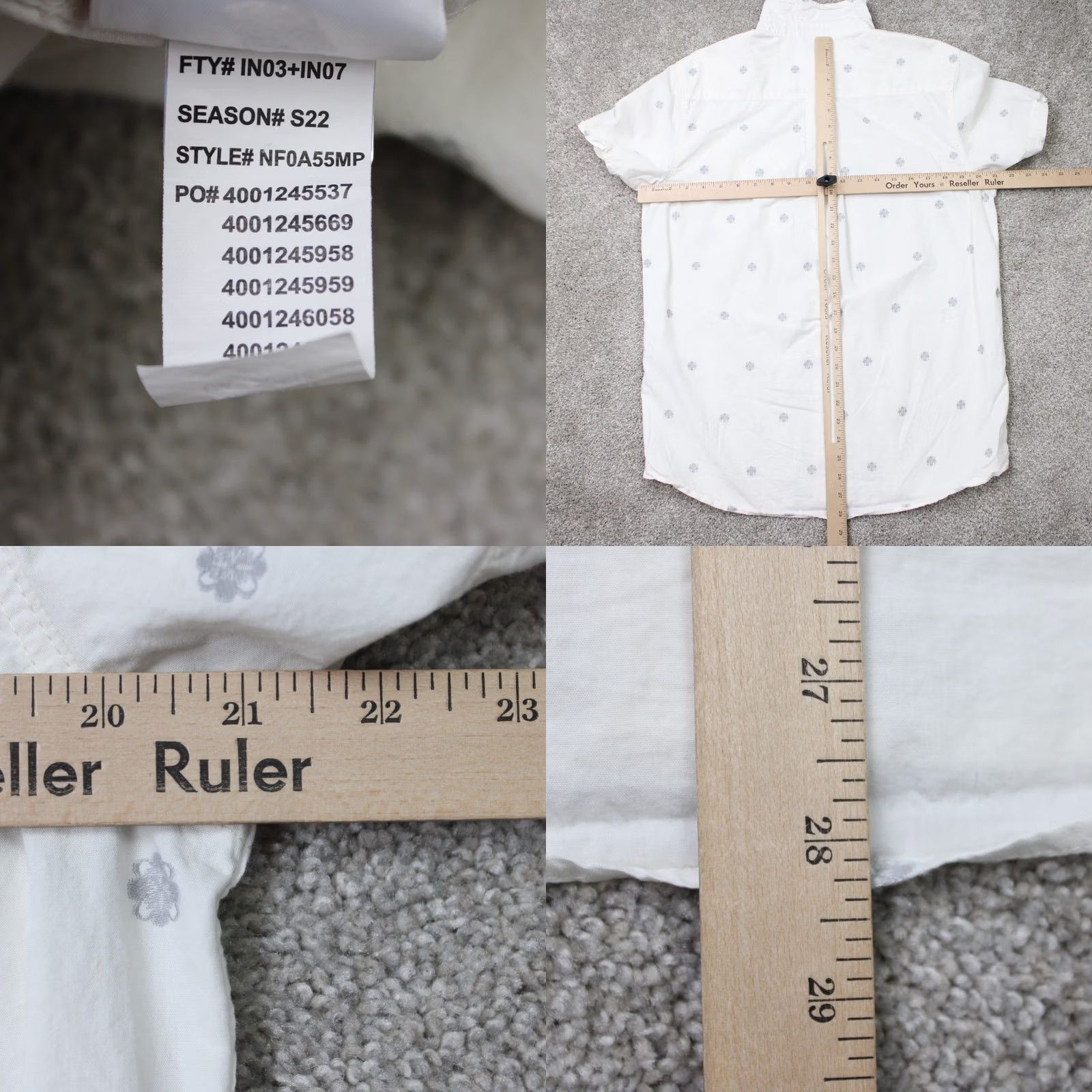 The North Face The North Face Shirt Mens Medium White Geometric Baytrail Jacquard Short Sleeve Size US M / EU 48-50 / 2 - 9 Thumbnail