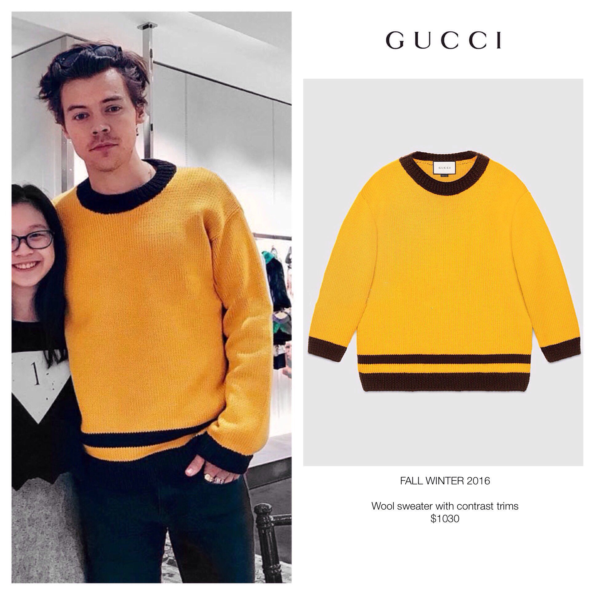 Gucci Wool sweater with contrast trims - Alessandro Michele Size US L / EU 52-54 / 3 - 7 Thumbnail