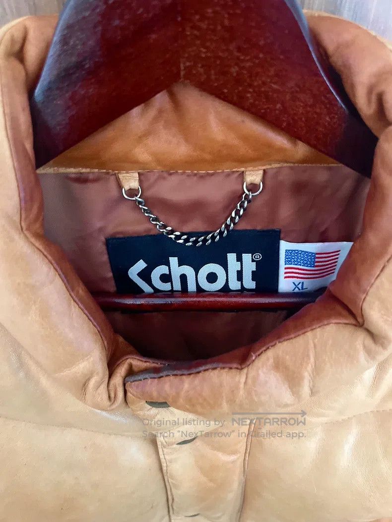 Schott Schott Vintage leather down Size US XL / EU 56 / 4 - 3 Thumbnail