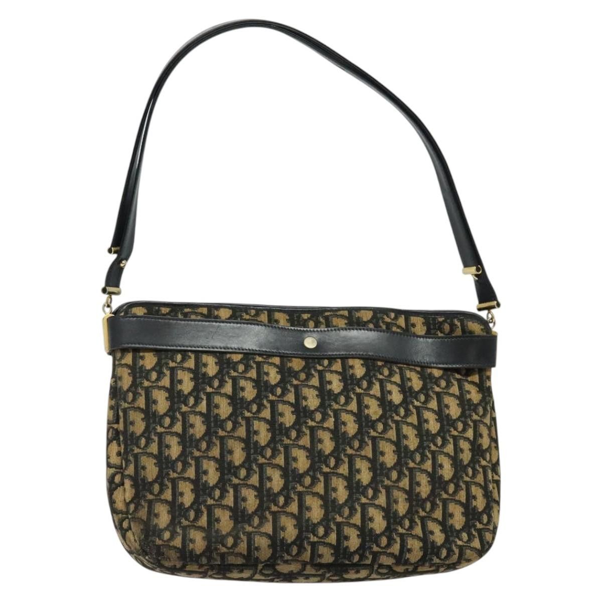 Dior DIOR Trotter Canvas Shoulder Bag Navy Gold Size ONE SIZE - 3 Thumbnail