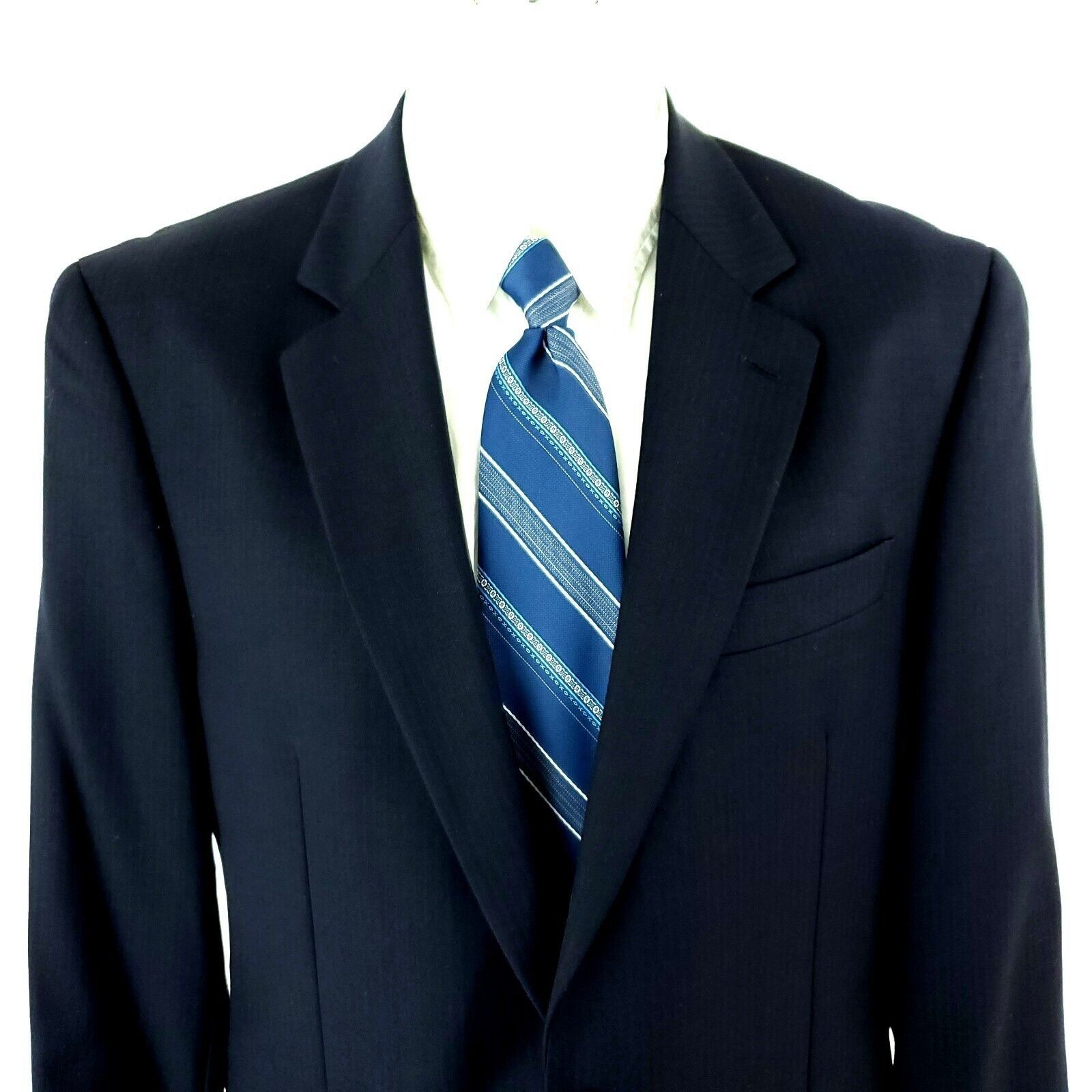 Nautica Nautica Wool 2 Button Blazer 40R Blue Herringbone Sport Coat Size 40R - 1 Thumbnail