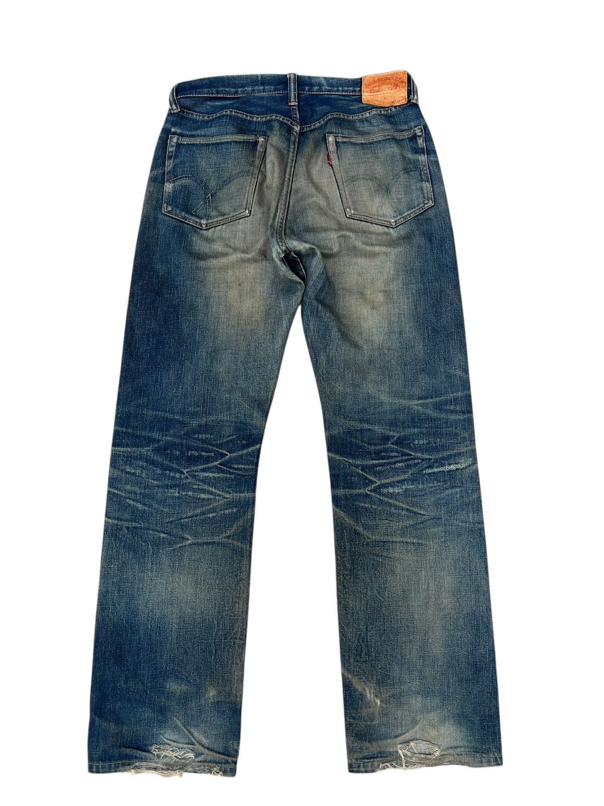 Full Count & Co. Trashed VTG Full Count Aging Dirty Mud Denim Selvedge Jeans Size US 32 / EU 48 - 16 Thumbnail