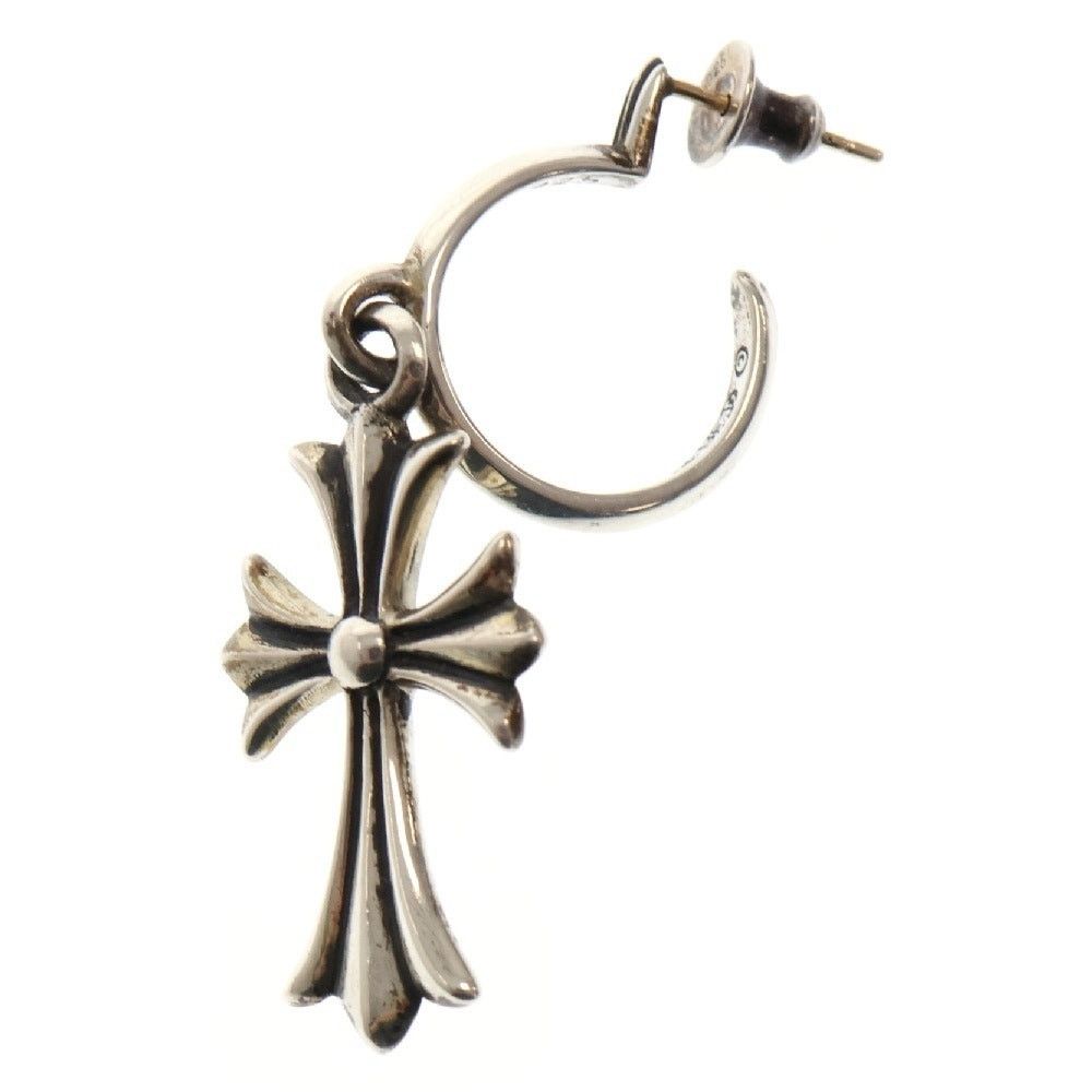 Chrome Hearts Chrome Hearts Tiny CH Cross Silver Hoop Earring Size ONE SIZE - 1 Thumbnail