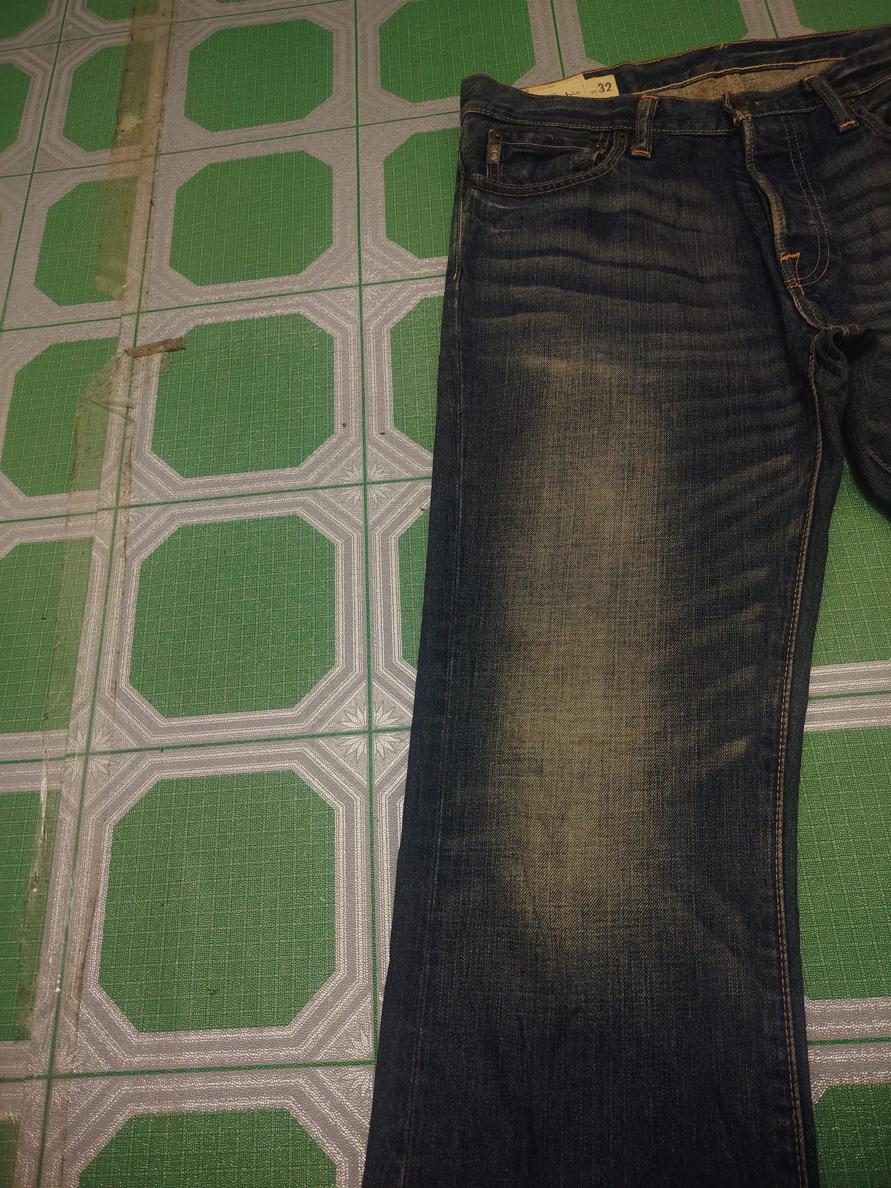 If Six Was Nine Abercrombie & Fitch Baxter Low Rise Slim Boot Flared Jeans Size US 34 / EU 50 - 7 Thumbnail