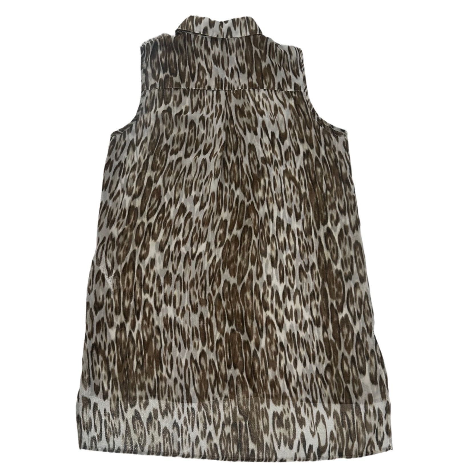 Chicos NWOT Chico’s Sheer Leopard Print Sleeveless Button-Down Tuni Size S / US 4 / IT 40 - 2 Thumbnail