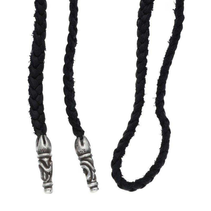 Chrome Hearts Chrome Hearts Leather Braid Silver Necklace Size ONE SIZE - 1 Thumbnail