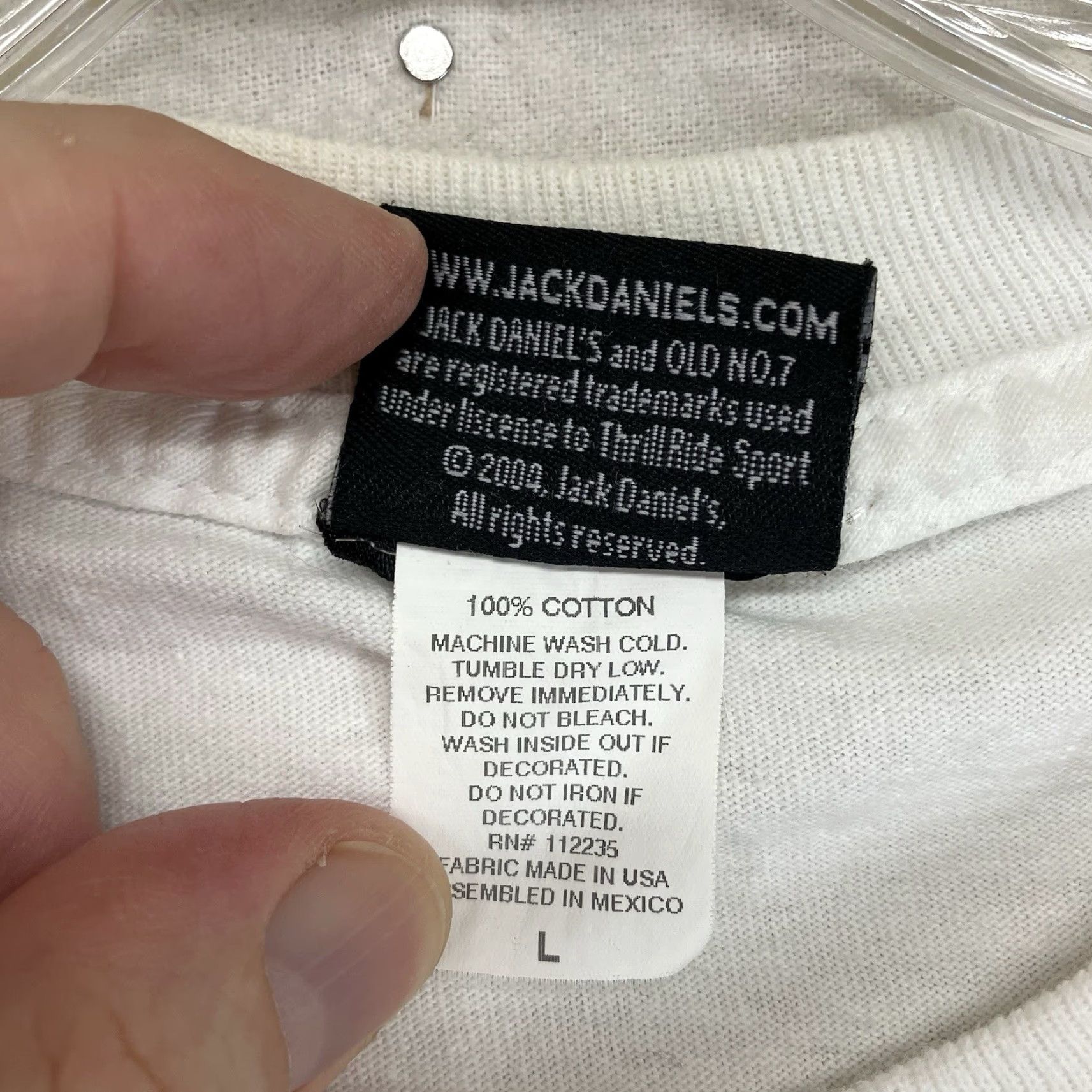 Vintage VINTAGE Jack Daniels Whiskey T-Shirt Mens Large White Cotton Cowboy Graphic 80s 90s USA Size US L / EU 52-54 / 3 - 7 Thumbnail