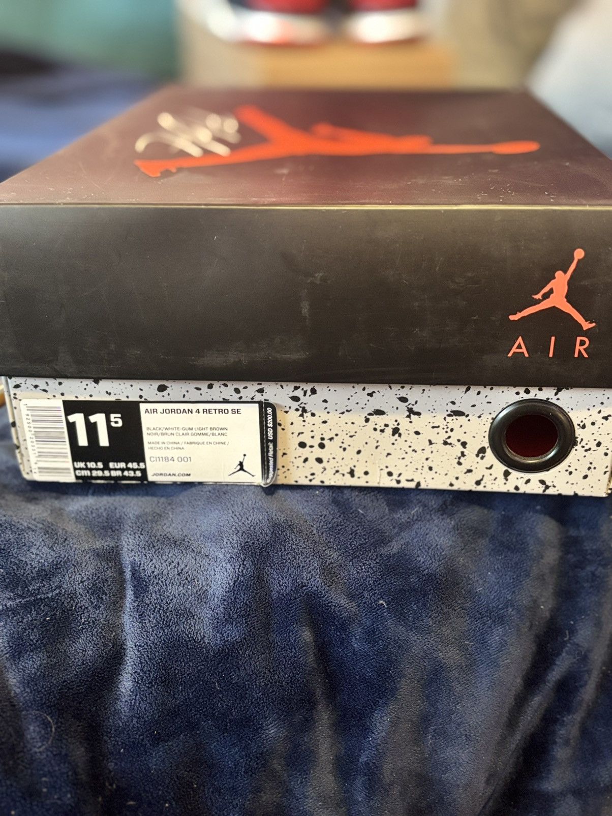 Jordan Brand × Nike Jordan 4 Laser Black Size US 11.5 / EU 44-45 - 7 Thumbnail