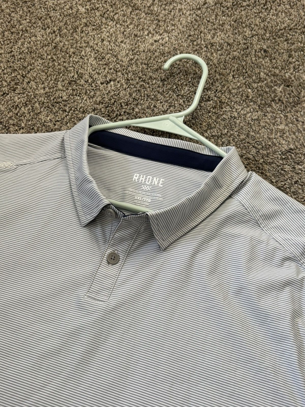 Rhone Rhone Golf Stripe Polo Shirt Men's Size XXL Light Gray Size US XXL / EU 58 / 5 - 5 Thumbnail