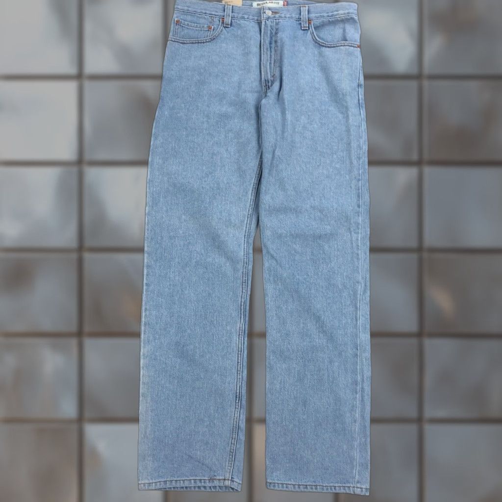 Levi's VINTAGE Levi's Jeans Mens 36x34 Straight Light Wash 505 Blue Denim Pants Y2K NOS Regular Waist 36 Mens Rocker USA 5-Pocket Denim Jeans Size US 36 / EU 52 - 1 Thumbnail