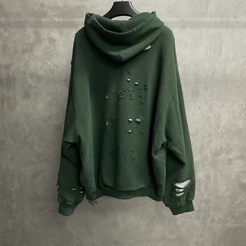 Balenciaga balenciaga's new green ripped print logo hoodie-2507 Size US S / EU 44-46 / 1 - 2 Thumbnail