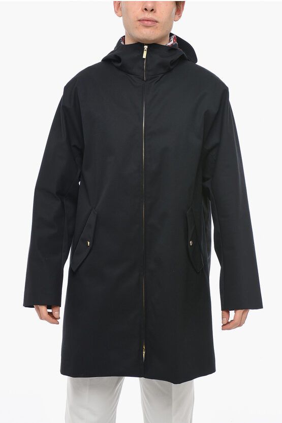 image of Thom Browne Waterproof Hooded Parka in Black, Men's (Size Large)