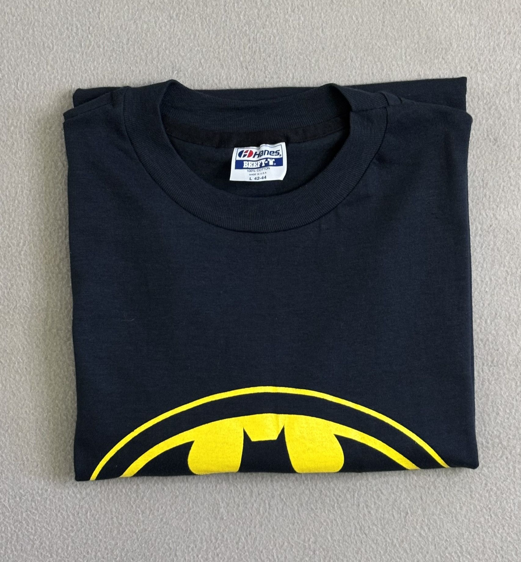 DC Comics × Hanes × Vintage Batman 1989 DC Comics 80s Big Logo T-shirt Hanes Large Size US L / EU 52-54 / 3 - 15 Thumbnail