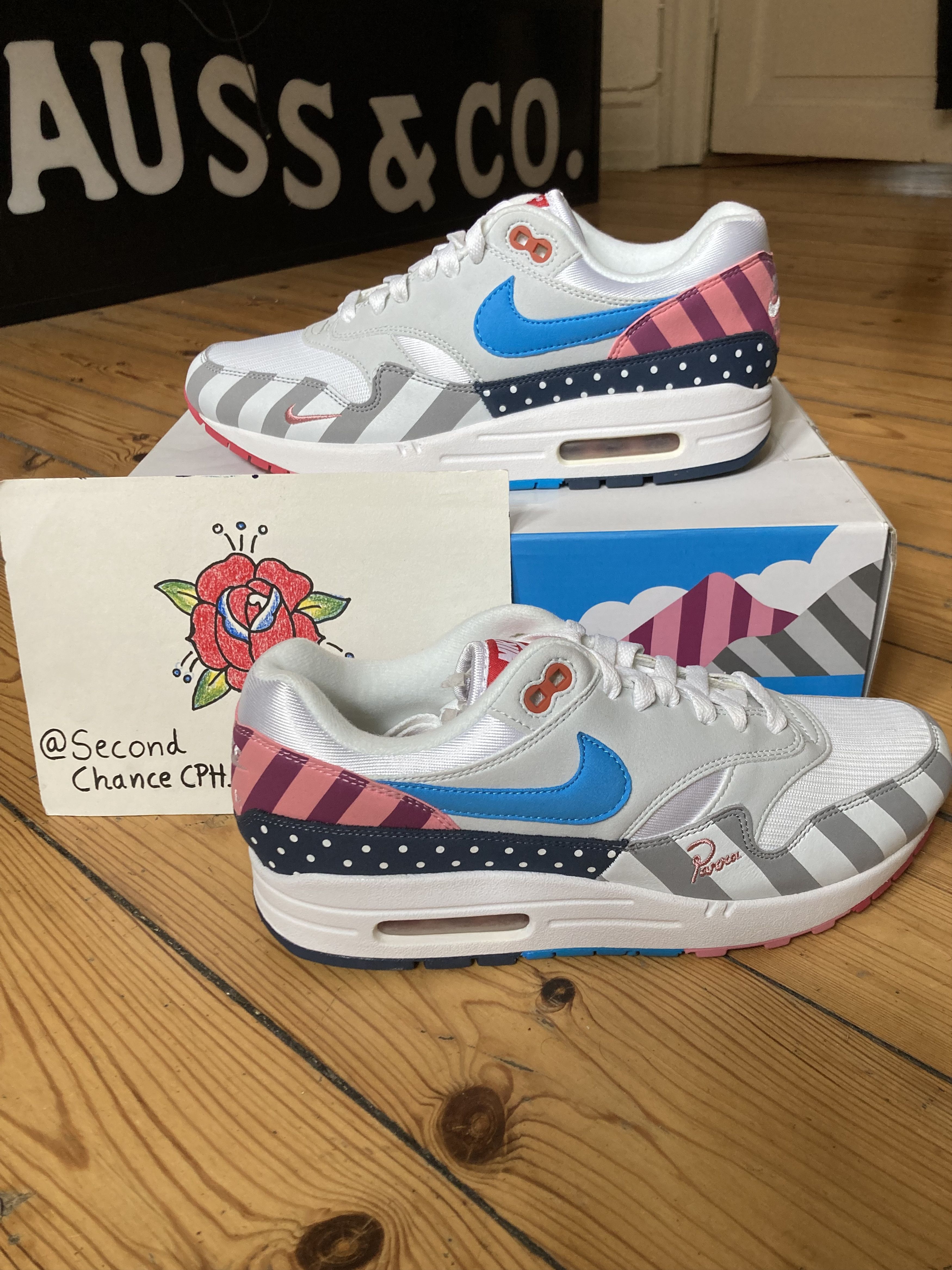 image of Nike Air Max 1 Parra "2018" Shoes in White, Men's
