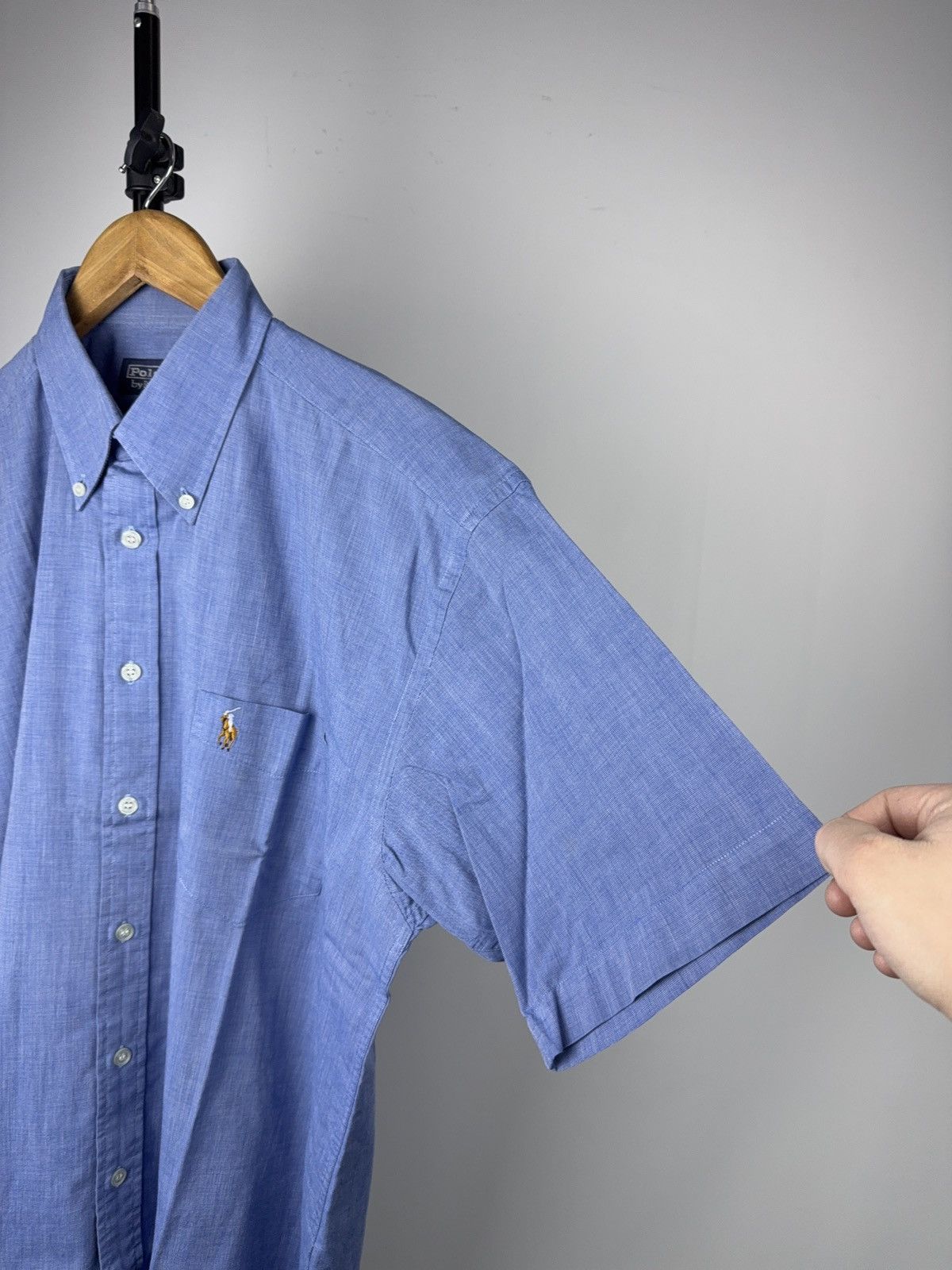 Polo Ralph Lauren 90s Vintage Polo Ralph Lauren Button Short Down Shirt Blue Size US L / EU 52-54 / 3 - 8 Thumbnail
