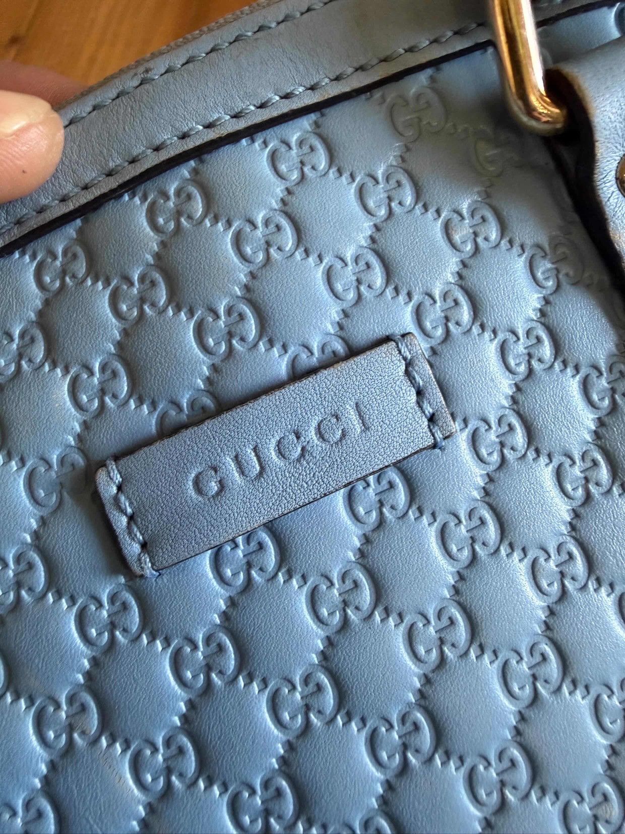 Gucci GUCCI BLUE MICRO GUCCISSIMA CROSSBODY LEATHER BAG Size ONE SIZE - 6 Thumbnail