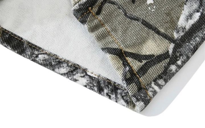Jean Camouflage Y2K Fashion Baggy Flare Jeans Cargo Size US 37 - 7 Thumbnail