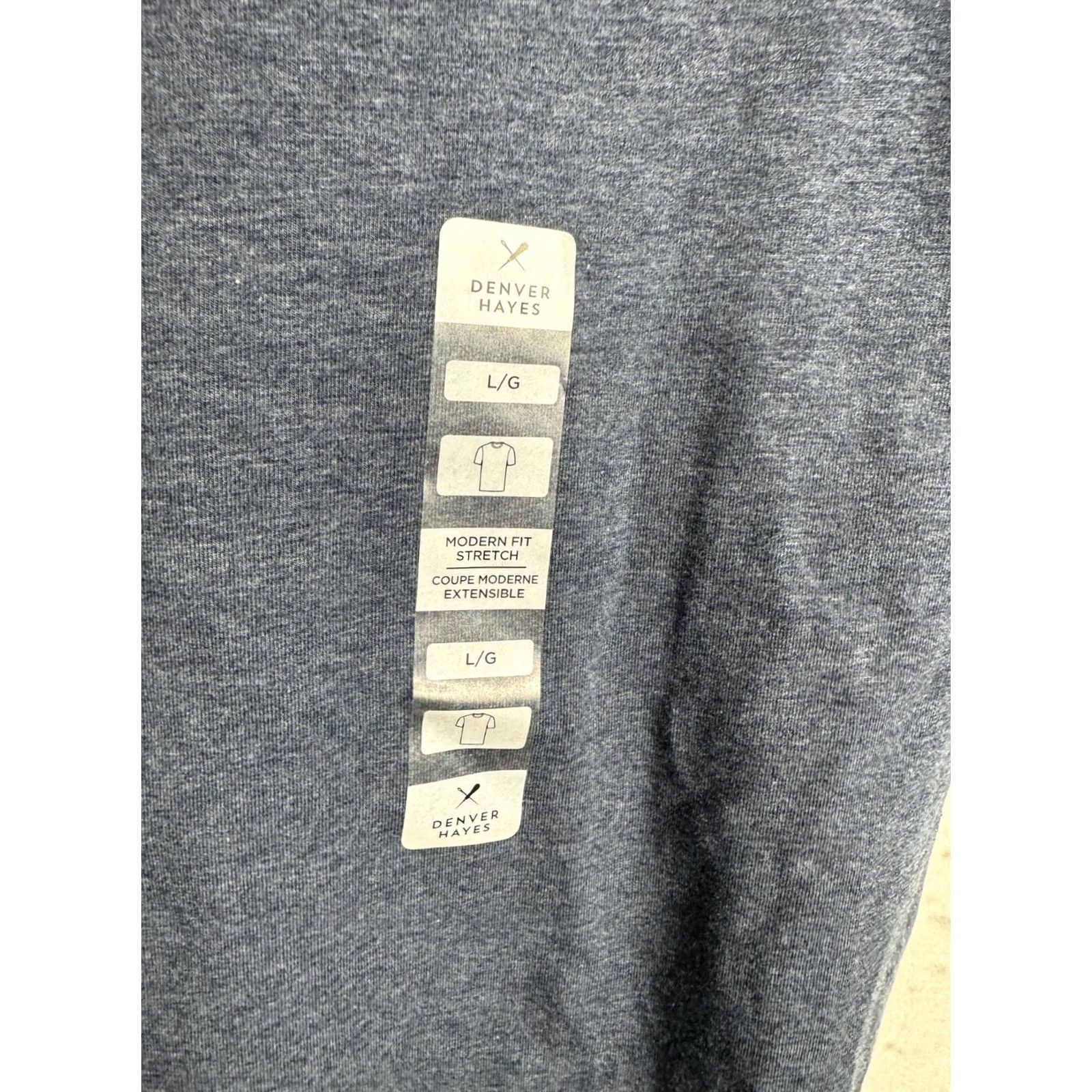 Vintage Denver Hayes Modern Fit Stretch Tee Shirt Blue S/S Mens Large NEW Size US L / EU 52-54 / 3 - 4 Thumbnail