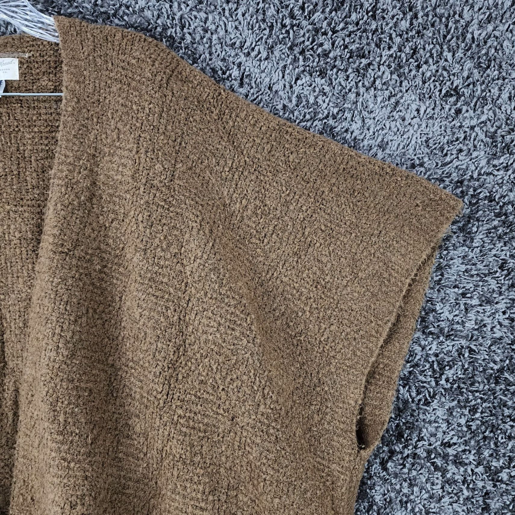 Vintage Universal Thread Womens Brown Soft Blanket Shawl Cardigan Size OSFM Size ONE SIZE - 3 Thumbnail
