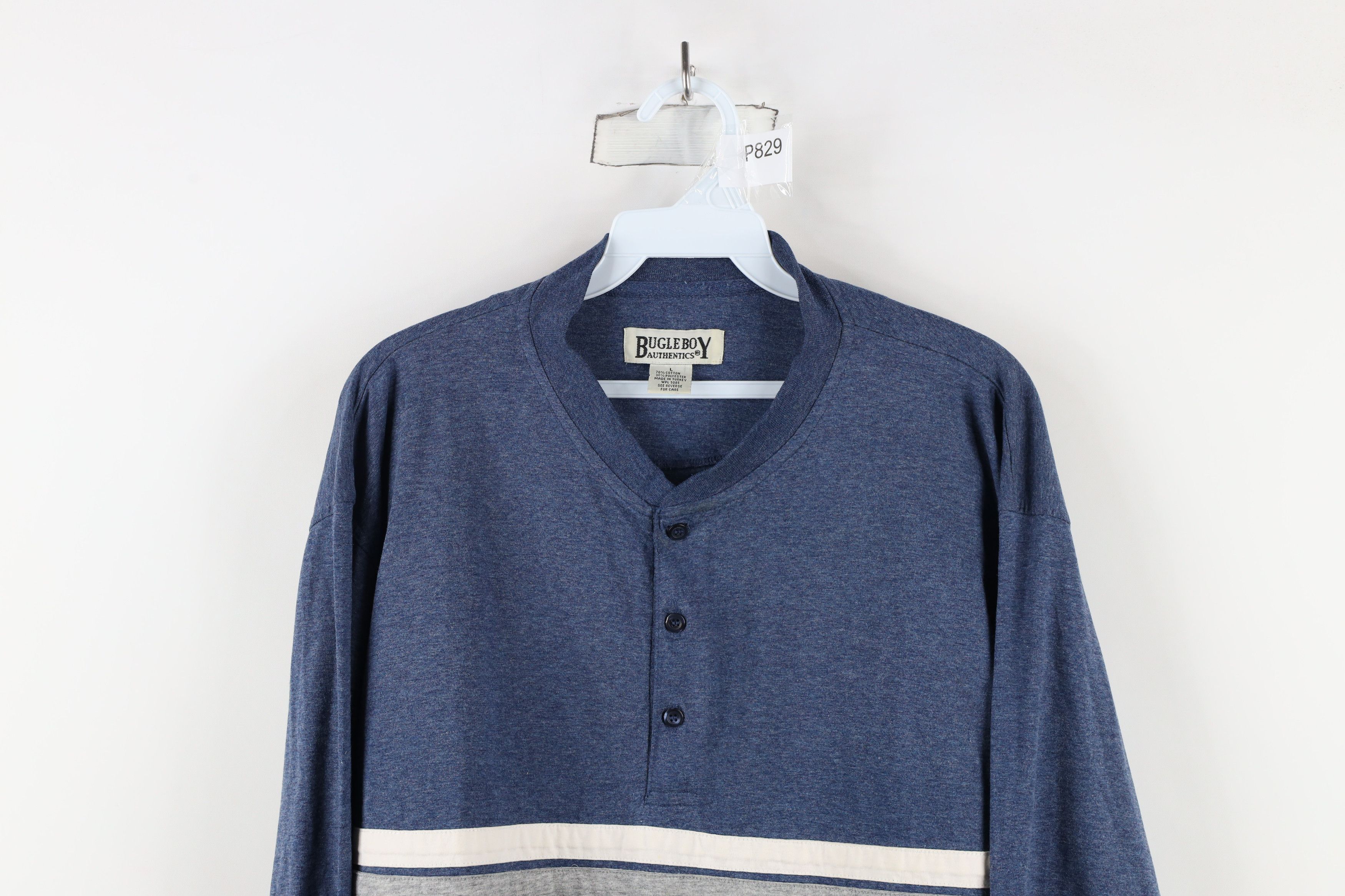 Vintage Vintage 90s Streetwear Striped Long Sleeve Henley T-Shirt Size US L / EU 52-54 / 3 - 2 Thumbnail