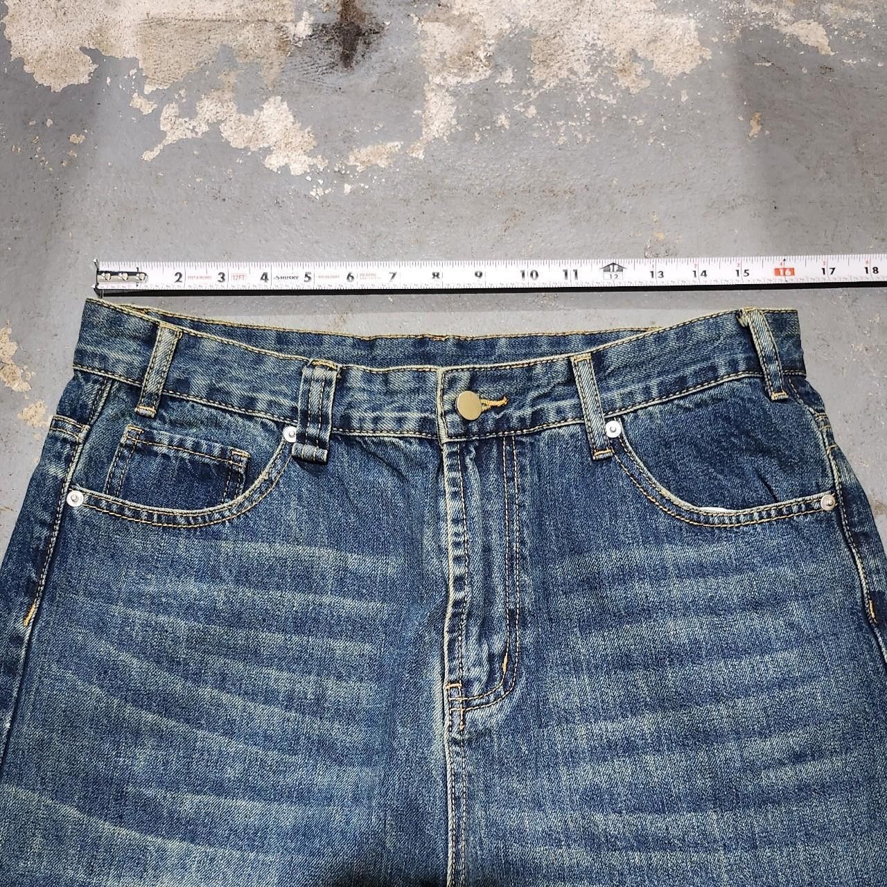 Japanese Brand Baggy blue jeans wide leg faded denim Size US 32 / EU 48 - 5 Thumbnail