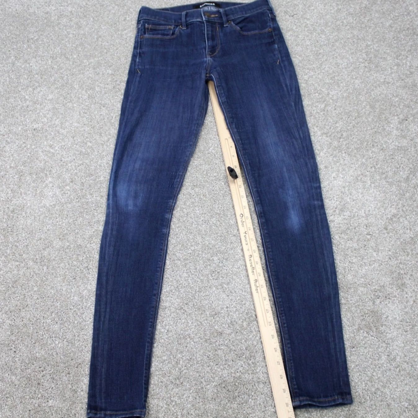 Express Express Jeans Womens 2L/2L Mid Rise Jegging Denim Blue Dark Wash 31" Inseam Stretch 90s Style Size 26" / US 2 / IT 38 - 3 Thumbnail