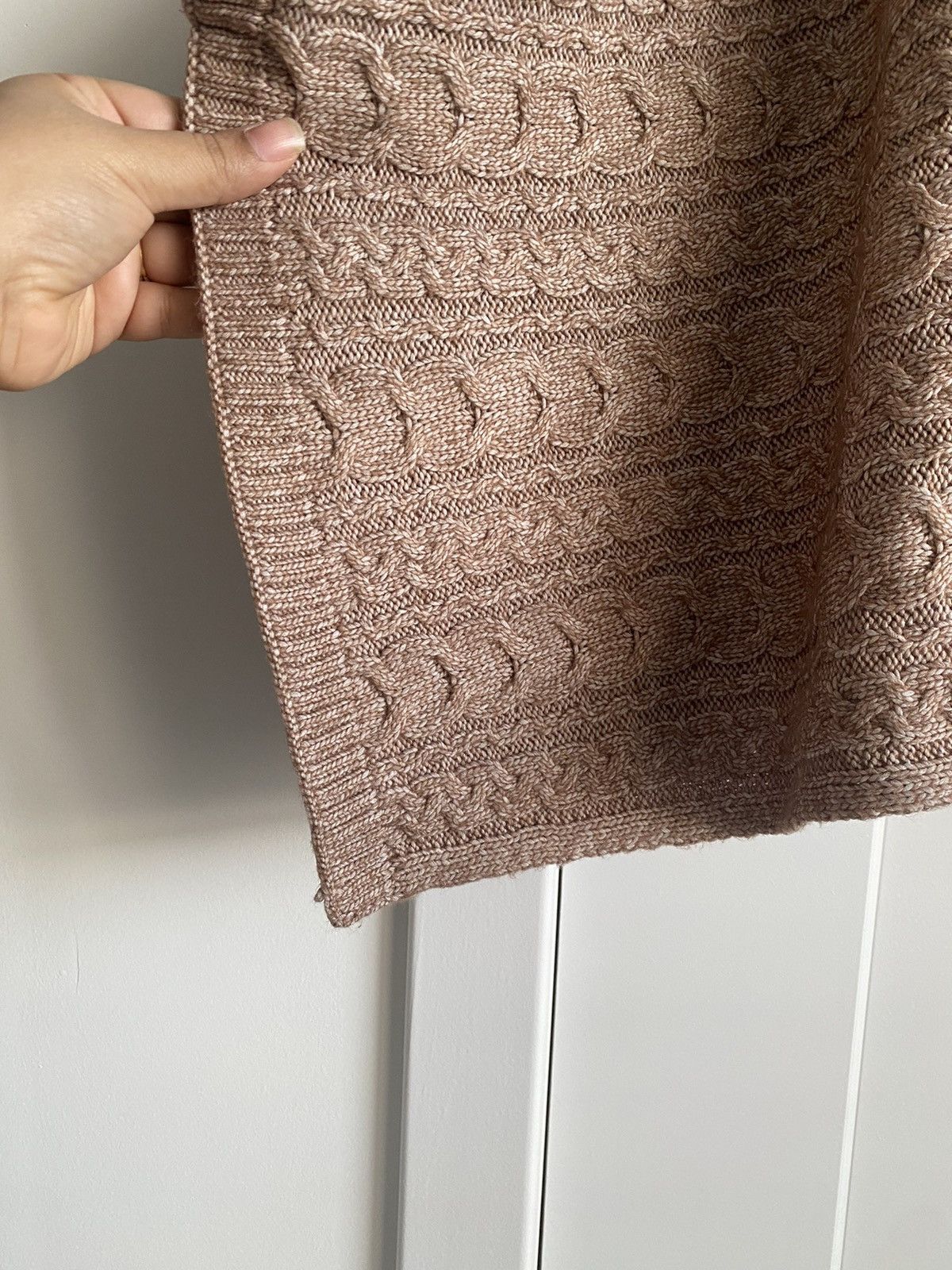 Rachel Zoe Rachel Zoe Women's Tan Cream Knit Turtle Neck Poncho - NWT Size ONE SIZE - 4 Thumbnail