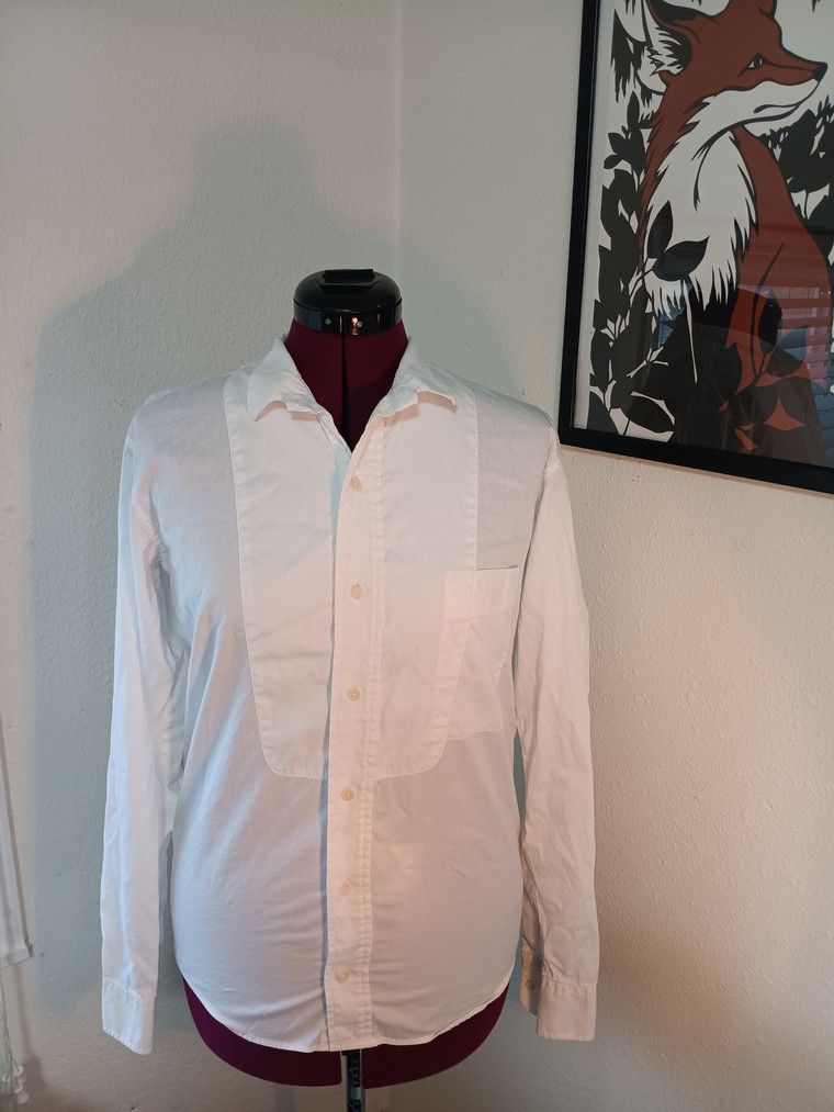 Henrik Vibskov Tuxedo Style band collar white button up Size US S / EU 44-46 / 1 - 1 Thumbnail