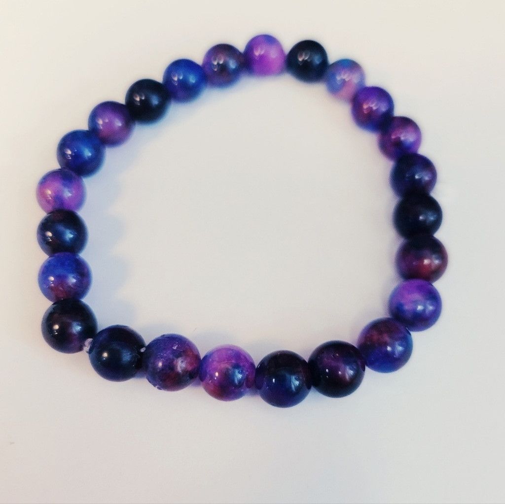 Handmade Natural Sugilite Crystal Beaded Bracelet 7.25" Size ONE SIZE - 3 Thumbnail