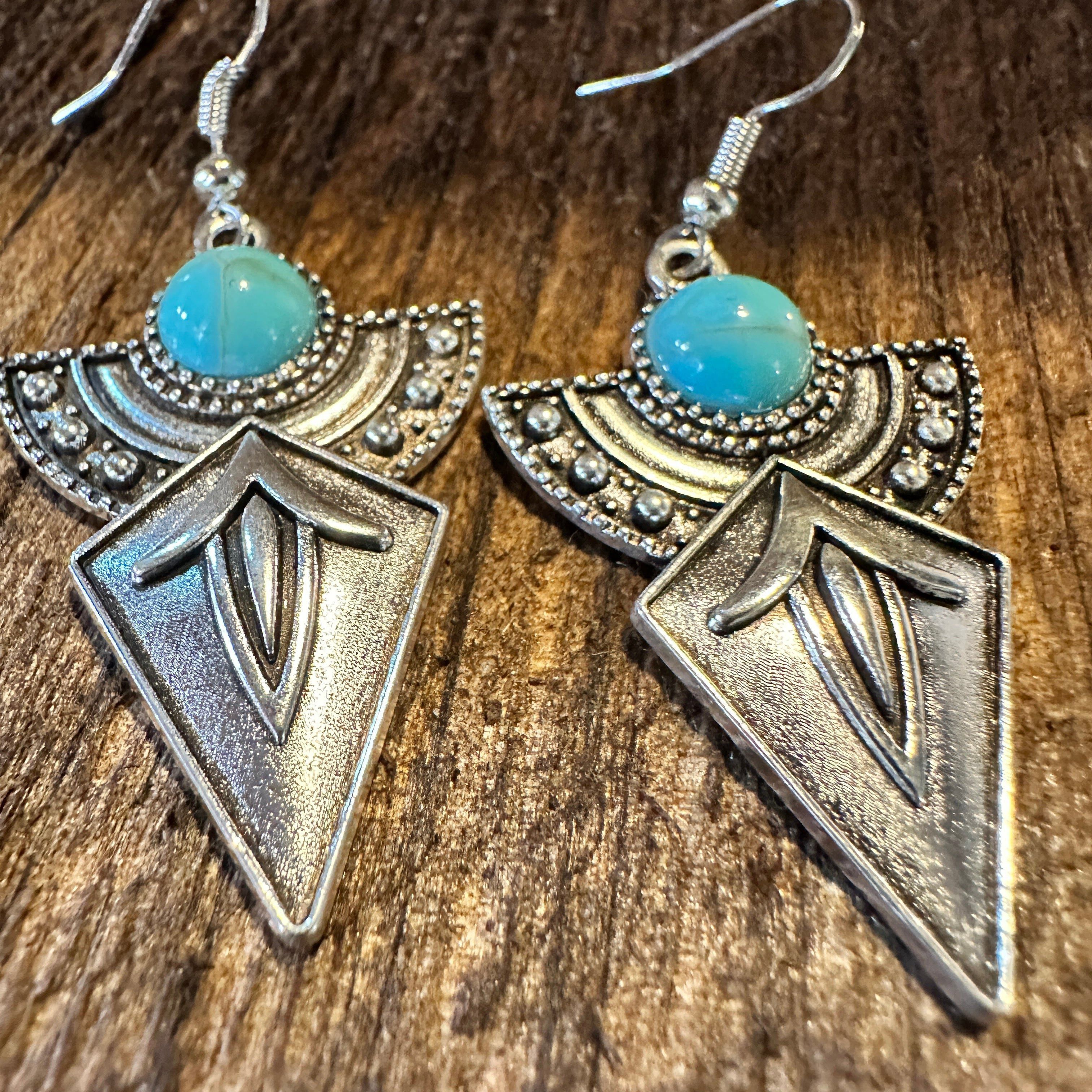 Other Boho Hippie Vintage Arrow Dangle Wire Earrings, Turquoise St Size ONE SIZE - 8 Thumbnail