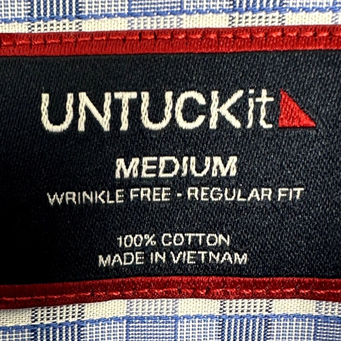 UNTUCKit UNTUCKit Shirt Mens M Blue White Regular Fit Button Up Plaid Long Sleeve Button-Up Collar Size US M / EU 48-50 / 2 - 4 Thumbnail