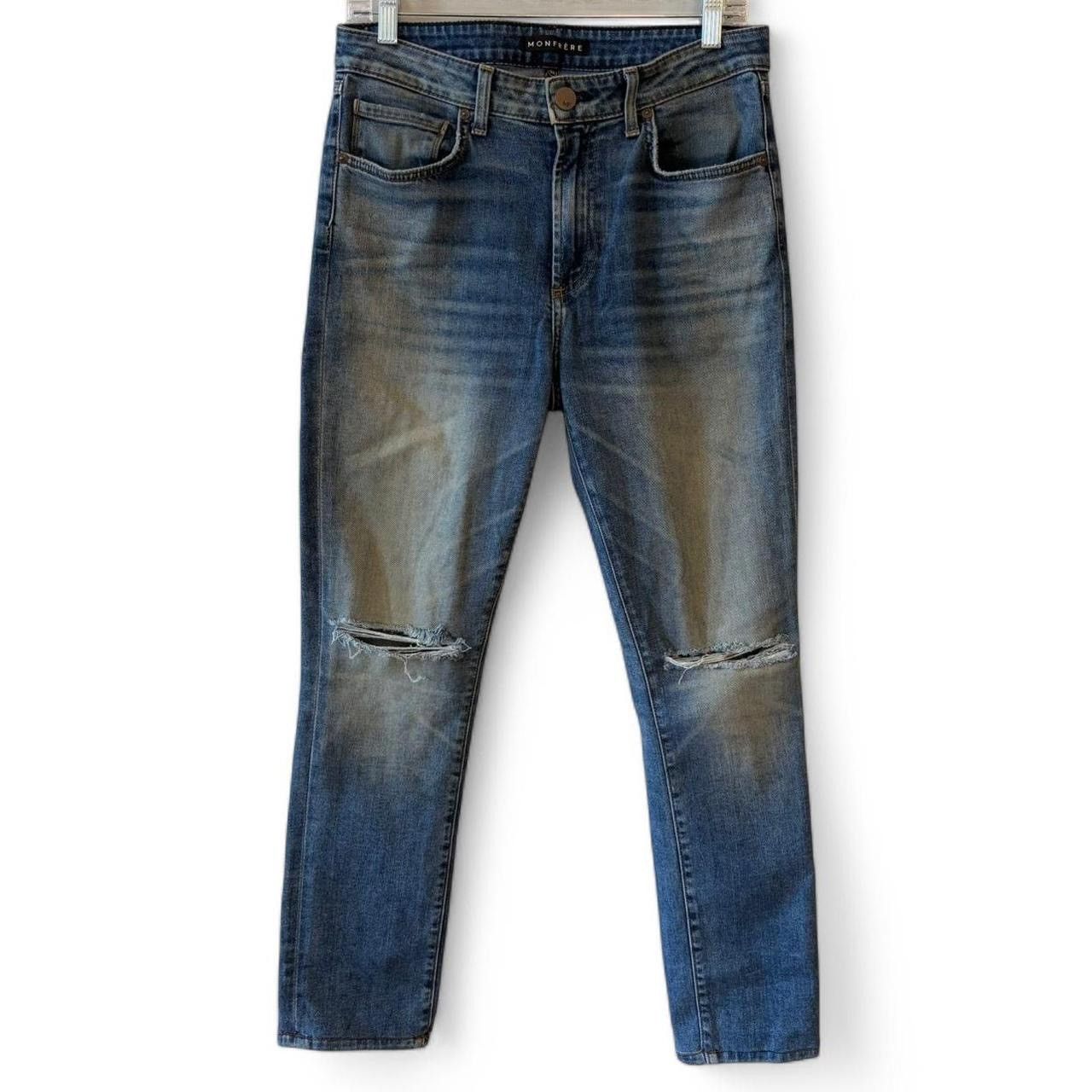 MONFRERE Monfrere Greyson Distressed Skinny Fit Jeans Dark Vintage Size US 31 - 1 Thumbnail
