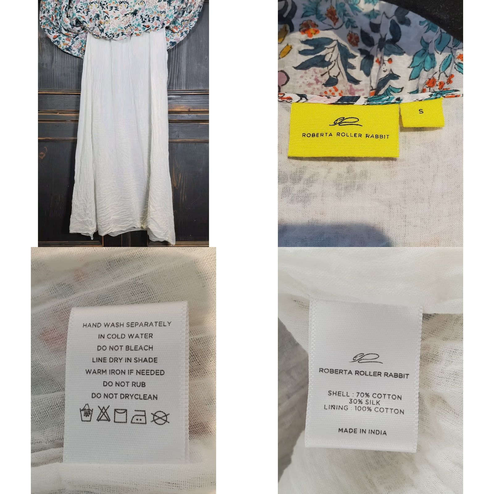 Vintage Roberta Roller Rabbit Maxi Dress Women's S Cotton Silk Blend Bird / Floral Print Size S / US 4 / IT 40 - 8 Thumbnail