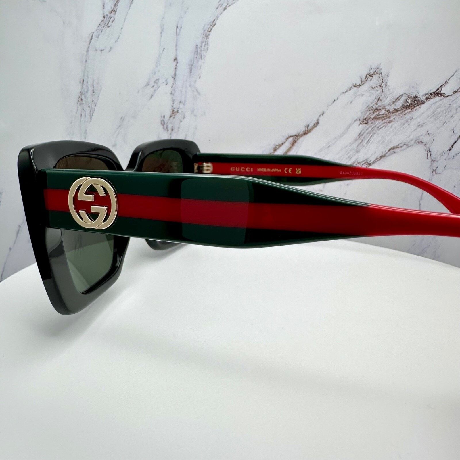 Gucci New GUCCI Sunglasses Black 53mm Gold 3D Metal Logo Square Size ONE SIZE - 5 Thumbnail