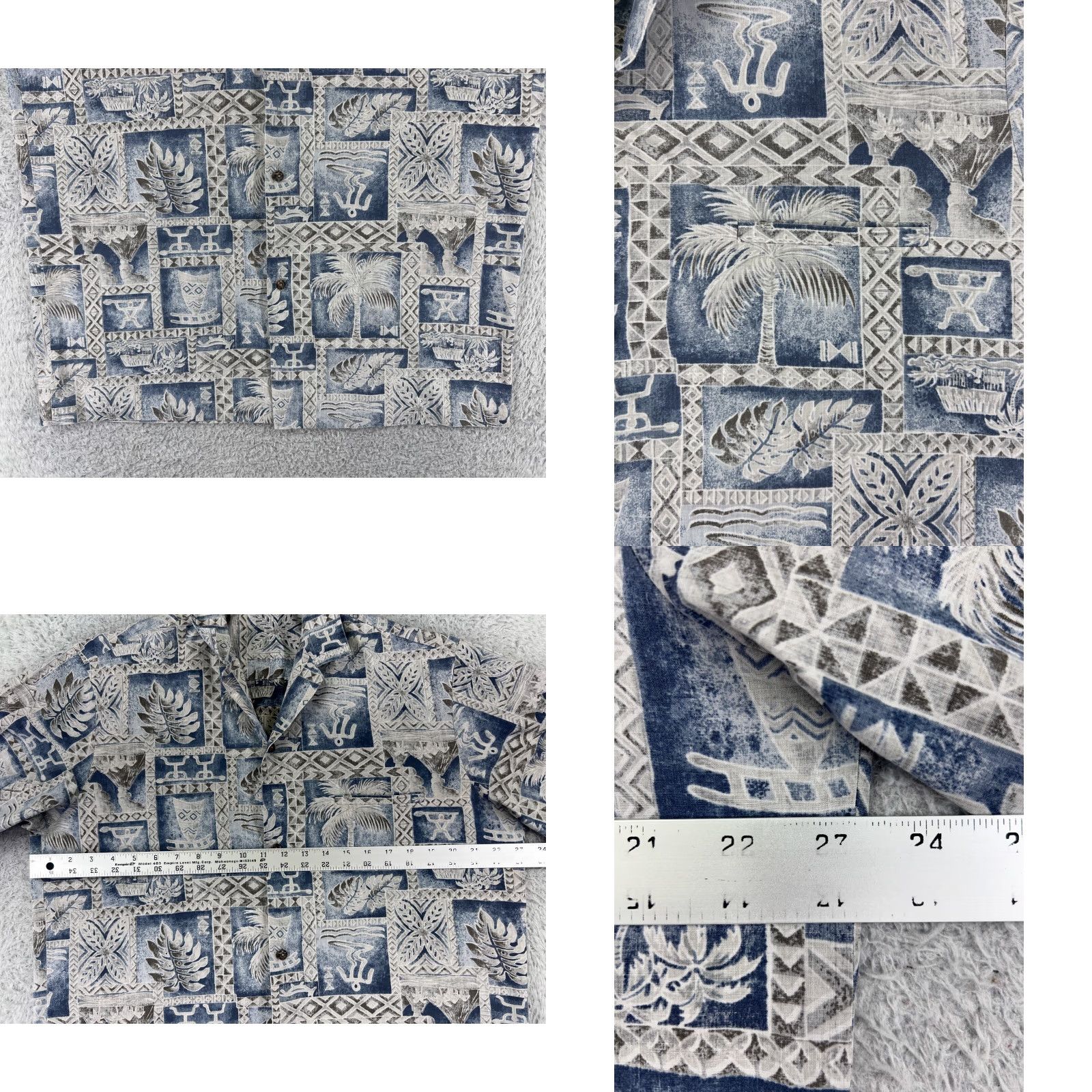 Vintage VINTAGE Royal Creations Shirt Mens Large Blue Hawaiian Tile Pattern Polyester Blend Size US L / EU 52-54 / 3 - 8 Thumbnail