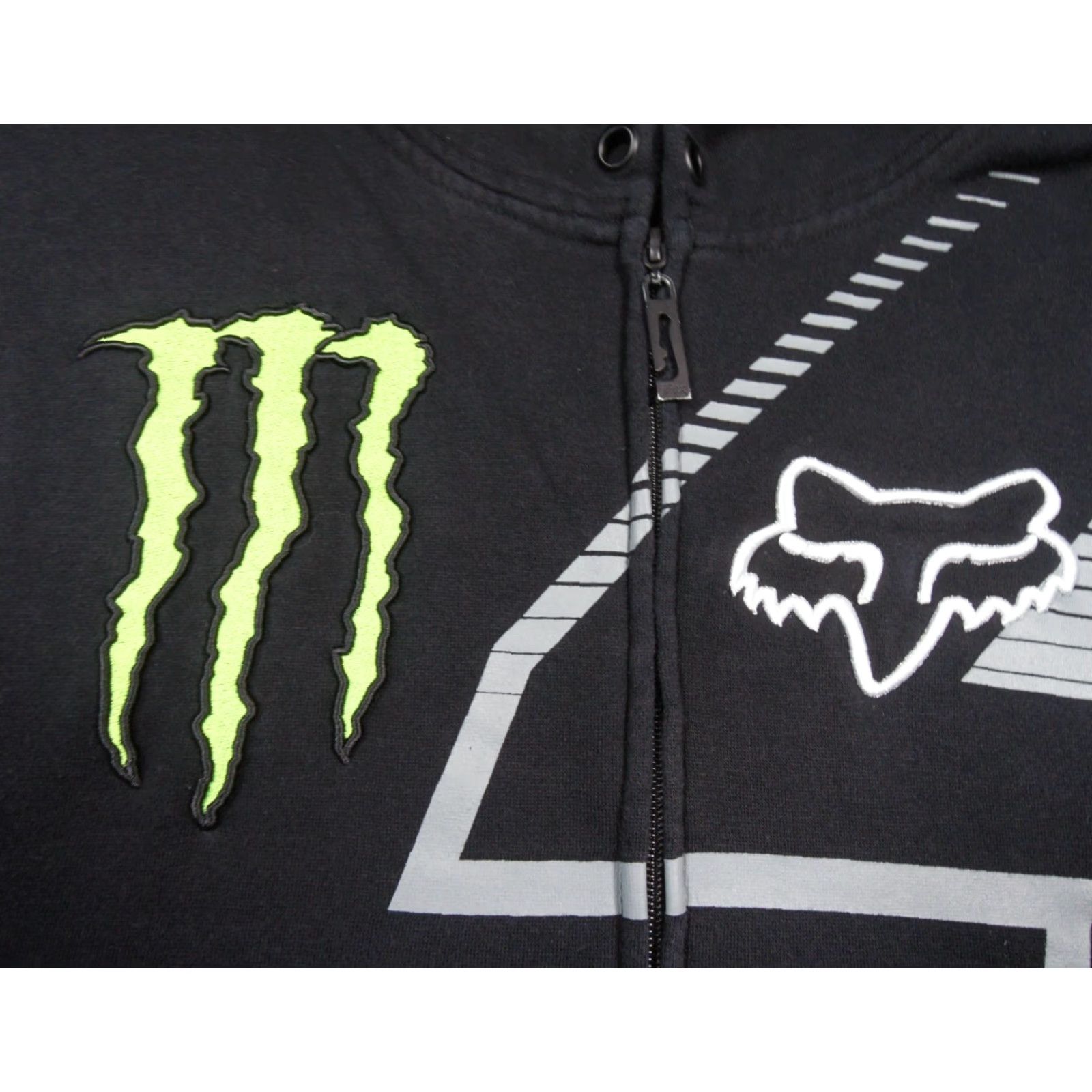 Vintage Fox Sweatshirt Mens Large Black Hoodie Zip Up Monster Motocross Ricky Carmichael Size US L / EU 52-54 / 3 - 3 Thumbnail
